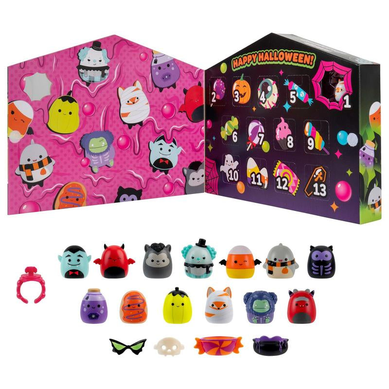 Squishmallows Squish-A-Longs Halloween Countdown 13 Days Calendar - 13 Mini Squish Collectibles - 1-Inch Scale Squish Squeezable Plastic Figures - Spooky Cute Design