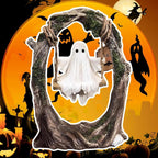 Ghost on a Tree Swing - Swinging Shadows 2025 New Cute Spooky Figurine for Halloween Indoor Outdoor Decorative Sculptures Gift Ornaments 11"D X 3.9"W X 7.8"H