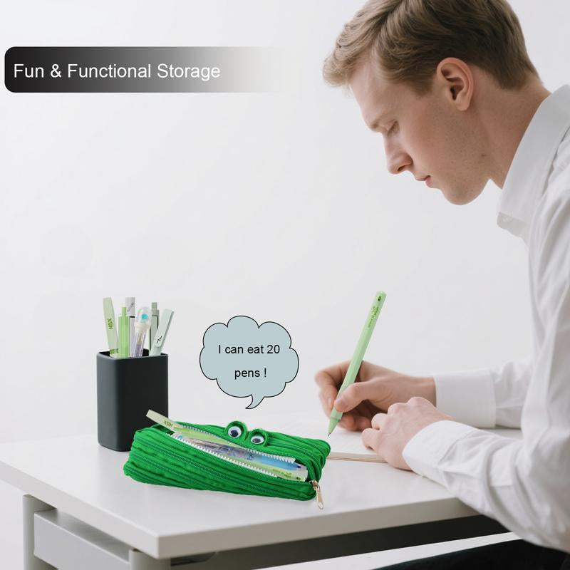 Rarler 13 PCS Smart Pen School Supplies with Moster Pencil Case, 1 Twist Pen, 1 Everlasting Pencil, 1 Grip Pen, 1 Silent Click Pen, 1 Retractable Pen, 1 Agile Pen, 1 Erasable Gel Pen, 6 Click Ballpoint Pens 0.5Mm Student Essentials Infinity Pen