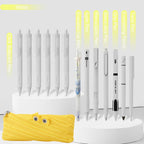 Rarler 13 PCS Smart Pen School Supplies with Moster Pencil Case, 1 Twist Pen, 1 Everlasting Pencil, 1 Grip Pen, 1 Silent Click Pen, 1 Retractable Pen, 1 Agile Pen, 1 Erasable Gel Pen, 6 Click Ballpoint Pens 0.5Mm Student Essentials Infinity Pen