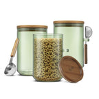 Holden Stackable Glass Storage Canister Set with Wood Lids and Scoops