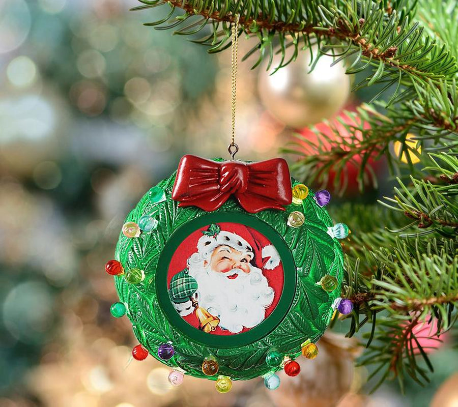 Mr. Christmas 3 In. Green Wreath Recordable Ornament